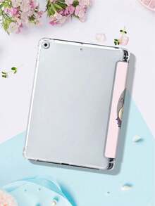 1pc Cute Cartoon Characters Pattern Trifold Stand Tablet Case With Pencil Holder Tablet Case, Anti-Fall IPad Stand, Foldable Non-Slip Adjustable Stand, Flexible Hybrid Protective Case, Suitable For IPad Air 4/5 (10.9-Inch), IPad 7/8/9 (10.2-Inch) 5/6/Air 1/2 (9.7-Inch), Air 3 (10.5-Inch), Pro (11-Inch) 10th Generation, 12.9-Inch, 13-Inch,Pad 17/18/19/20/21/22/23/24/25/Air/Pro/Mini Tablet Case,  S6/A7/A8/A9/S7/S8/S9/S10/S9FE Tablet Case - Nhiều màu - Xem 2