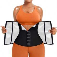 1pc Ladies' Fitness Yoga Belt, Three-Row Buckle Zipper Abdominal Tightening Belt, Sweat-Sweating Waist-Shaping And Abdominal Tightening Exercise Belt