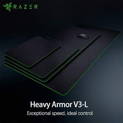 RAZER Mouse Pad Heavy Armor Beetle V3 Game Micro-Textured Cloth Surface Precise Control High-Density Rubber Strong Anti-Slip Locking Edge Wear-Resistant Professional Gamer Recommended V3-L
