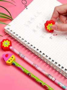 48pcs Cartoon HB Pencils With Cute Erasers, Back To School Supplies Set, Includes Randomly Mixed Cartoon Pencils With Adorable Erasers, Suitable As Back To School Gifts, Back To School Supplies (12pcs/24pcs/48pcs)