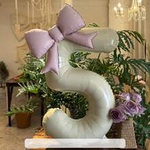 40-calowe (101,6 cm) matowe białe balony cyfry/kolorowe balony cyfry z różową kokardką/kolorowe balony z kokardką, matowy biały zestaw balonów foliowych cyfry, odpowiednie na urodziny w wieku 0-9 lat, różowa księżniczka, motyw westernu, przyjęcie urodzinowe, dekoracje balonowe, rocznica, dekoracja na przyjęcie z okazji ukończenia szkoły, dekoracja ślubna, dekoracje urodzinowe, dekoracja świąteczna, hel do balonów, dekoracja na Halloween - Wielokolorowe - Zobacz 8