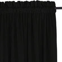2pcs European Luxury Black Velvet Small Curtains, Rod Pocket Design, High Blackout, Soundproof, Heat Insulation, Darkens Room, Privacy Protection, Soft & Smooth, Elastic Fabric, Durable, Washable, Suitable For Bedroom, Living Room, Dining Room, Kitchen, Office, Closet, 220gsm, Halloween - Black - View 4