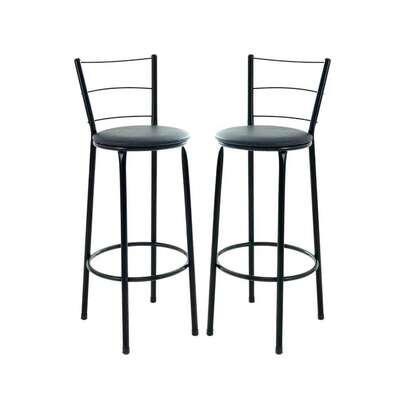 Kit 2 Banquetas Alta Banco Bistro Desmontavel Preto  para  Balcao Cozinha Área Gourmet 90cm Altura  - Escolha Quantidade