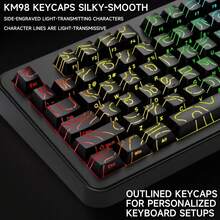 APAYADO ATTACK SHARK Gaming Keyboard Wired Mechanical Keycaps (Without Keyboard), Only KM98 PBT Keycaps Kit Fit Hot Swap X68HE - Multicolor - View 3