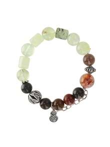 VE 1pc High Quality S925 Silver Natural Amethyst Crystal Bracelet With Agate, Super Seven, Citrine, Attract Wealth & Career, Soothe Emotions, Protect Love, Suitable For Self, Bestie, Girlfriend, Friend, Mom. Jewelry Color Random