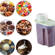 4PCS Cereal Storage Containers 2.2L Airtight Food Storage Container With Spout For Kitchen Plastic Dry Food Dispenser Containers With Measuring Cup For Cereals Rice Pet Food Dry Food - 2.2L - View 4