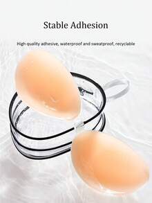 全新硅胶无肩带文胸，肩带可拆卸，提升支撑，隐形无缝，适合提升乳沟 - 淺粉色 - 查看 8