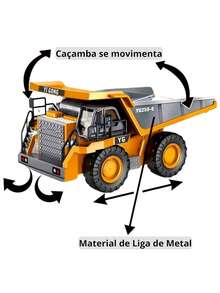 Rechargeable Metal Control Dump Truck - Yellow - View 5