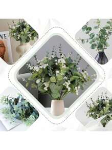 20PCS/40PCS/60PCS 人造花-桉树叶、苹果叶、满天星、假植物、家居、餐厅、客厅、户外花园装饰、插花艺术、摄影道具、秋季、春季、花瓶、花墙、花环、新娘花束、婚礼装饰、DIY 花环材料、生日派对装饰材料、家居装饰配件、情人节、新年礼物