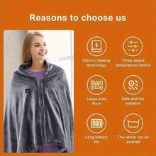 USB Heated Shawl Blanket - 3-Speed Temperature Control, Thermostatic Function, Overheat Protection, Washable, Constant Temperature, Perfect For Office Lunch Break, Outdoor Travel, Car Travel, And Warmth Preservation Christmas Gifts, Hand Warmers, Gifts For Men, Stocking Stuffers, Hand Warmers Rechargeable Insulation, Galentines, Puppy, Carnival