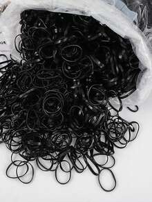 Bộ 300/500/1000 dây buộc tóc mini kèm dây chun và dây cao su nhỏ, thích hợp cho việc tết tóc, buộc tóc đuôi ngựa, chun buộc tóc, dây chun buộc tóc, phụ kiện tóc, phụ kiện đội đầu, trang phục thể thao, chạy bộ. - màu đen - Xem 2