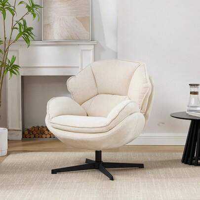  Chairus 1PC Fauteuil Détente Pivotant Chenille (salon/chambre)