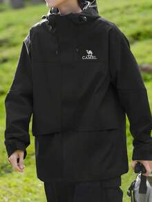 CAMEL CROWN معطف خارجي للرجال 3 في 1 مع بطانة من الفليس، مقاوم للماء للتنزه - فانتوم بلاك - مشاهدة 1