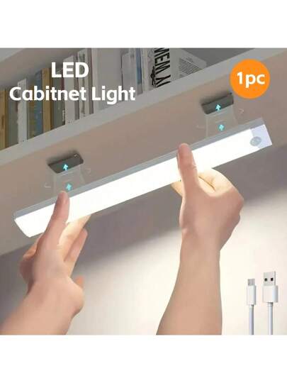 LED Strip Motion Sensor Light, Modes Adjustable, USB Rechargeable, Magnetic Stick On Bedside Lamp, Wardrobe Cabinet, Indoor Lighting Night Verlichting Function