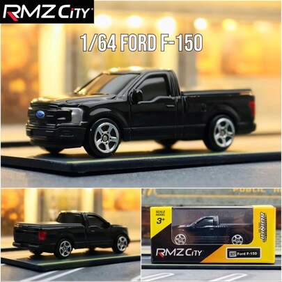 1 pieza Modelo a escala de carro de aleación Ford F-150 de 3", negro/azul, versión en miniatura, rodamiento suave, réplica del original, coleccionable para entusiastas del automóvil, juguete para niños y niñas, regalo de Halloween, Navidad o cumpleaños