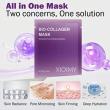 Xioimy 8片装胶原蛋白果冻面膜套装，深层保湿面膜，为肌肤注入水分和光泽，日夜保湿凝胶面膜，缩小毛孔，改善皮肤弹性，告别干燥、暗沉、松弛的皮肤，增强皮肤弹性，面部护理，面膜