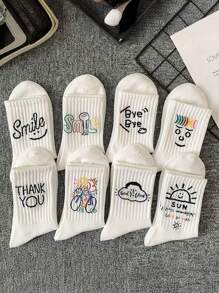 1/5 双男士舒适个性化笑脸图案过膝袜，秋季袜