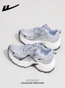 1 双 WARRIOR 女式厚底系带软底休闲鞋，低帮户外平底鞋，圆头低跟防滑纯色优雅软底登山鞋，适合学生，毕业照，平底鞋，低帮皮革运动鞋