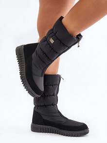 Women's Fashionable Versatile Casual Outdoor Snow Boots, Winter - Black - View 1