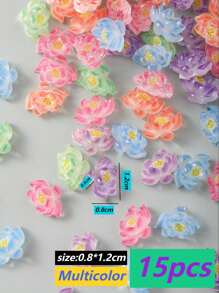 10PCS/30PCS/50PCS/100PCS Colorful Flower Herb Nail Jewelry Multi-Color Mixed Color Transparent Aurora Cherry Blossom Rhinestones Nail Accessories Large Flat Acrylic Nail Decorations 3D Gradient Smudged Cherry Blossom Design Cute Nail Jewelry Resin Nail Art Supplies Women Girls Nail Art Accessories DIY Leisure Art Nail Salon Japanese And Korean Style German And British Style Nail Decorations