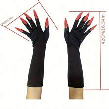 2 种颜色可选 - 独特酷炫朋克长指甲巫师手套，适合万圣节圣诞节角色扮演摄影道具 - 彩色 - 查看 5
