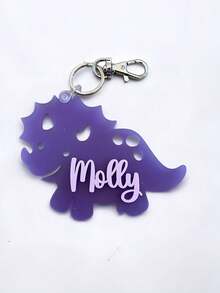 Acrylic Dinosaur Key Tag With Personalized Name For Purse, Backpack, Luggage, Diaper Bag, Gym Bags, Key Chains,Gift For Children,Multi-Functional,Ornamental,Letter,Stylish,Modern,Colorful,Cute,Adorable,Casual,Custom,Personalised,Unique,Customized,Ideal Gifts For Him,Ideal Gifts For Her,Multi-Functional,Ornamental,Letter,Stylish,Modern,Colorful,Cute,Adorable,Casual,Custom,Personalised,Unique,Customized,Ideal Gifts For Him,Ideal Gifts For Her,Kids,Urban Gala,Travel, School - Multicolor - View 6