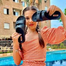 Pópidí Children's Flip-Flops, Papete Sandals, Girls 12.46S - 黑色 - 查看 7