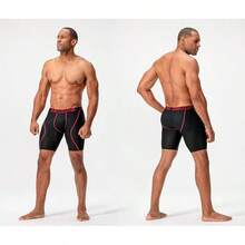 Men's Cool Dry Mesh Boxer Trunks 6-Inch Briefs, 3-Pack - 9吋_(黑/黑/黑) - 查看 5