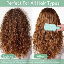 Curl Defining Brush Pink, Volume Curly Hair Brush For Effortlessly Detangling Shaping And Styling Women's Curls, Waves & Coils, Curly Hair Products, Reduce Frizz - Marble Green - View 3