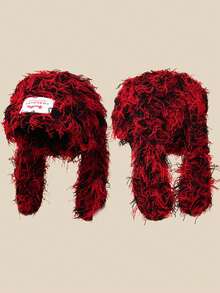1pc Women's Fashion Striped Ear Decor Distressed Fabric Tag Knit Hat, Warm For Autumn/Winter Outfits Fall - Multicolor - View 21