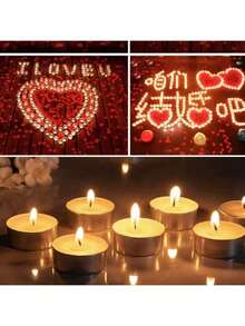 1 Box Of 50pcs Christmas Candles, Heat-Resistant Tea Candles And Smokeless Soy Wax Candles, Suitable For Tea Brewing, Romantic Candlelight Confession On Christmas, Creating Romantic Party Atmosphere, Valentine's Day Gift