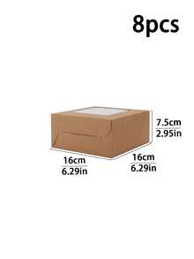 4pcs/8pcs 2/4/6/8/12 Cupcake Boxes With Clear Window, Muffin Cups, Pastry, Dessert, Afternoon Tea, Mousse Cake, Bakery Packaging - Multicolor - View 13