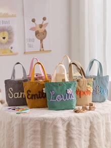 1pc Customized Name Handbag, Personalized Handbag, Baby Shower Gift, Children's Handbag, Customized Gift, Travel Handbag, Customized Child's Name Exclusive Handbag,Bags & Luggage,2025 Halloween Accessories,Large Capacity,New Year Glamour