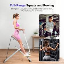 MERACH Squat Machine, 2 In 1 Squat Rowing Machine, Easy Setup & Foldable Exercise Equipment, Glute Trainer Machine, Glutes & Leg Home Workout Machine - White - View 3