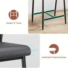 Bar Stools Set Of 4, 26.5" Upholstered Counter Height Bar Stools For 2 With Armrest, Wider Thickened Cushion, Bar Chairs With Backrest For Bar, Dining Room, Kitchen, Black - 黑色 - 查看 5