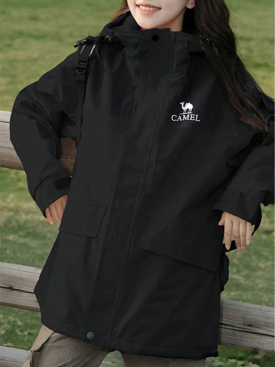 CAMEL CROWN Women's Outdoor Climbing And Wilderness Jacket, 3-In-1 Windproof Waterproof Mountaineering Coat - Phantom Black - View 1