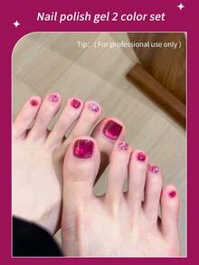 annies 10ML Dragon Fruit Plum Red Cat Eye Toe Nail Gel Polish 2025 New Summer Pop Shiner Nail Polish Enhancement Set 2 Pieces Nails - Multicolor - View 3