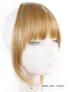 12 Inch High-Layered Straight Bangs Wig For Women BB Clip Style Invisible And Traceless Increase Hair Volume Modify Face Shape Straight Bangs Wig Synthetic Heat-Resistant Fiber Wig Suitable For Daily Holiday Party Wear