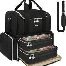 Nail Polish Organizer Case - Large Double Layer Organizers And Storage Bag For Nail Supplies And Art Tech - Pink - View 1