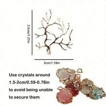 Set de 6 piezas de marcos colgantes con diseño de rama de árbol DIY, para joyería hecha a mano, que incluye 3 piezas en color dorado y 3 piezas en color plata de bases de colgante de cristal de cobre para hacer collares, suministros de manualidades para hombres y mujeres