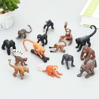 6pcs Resin Monkey Sculpture - Playful Chimpanzee Figurine For Garden, Patio, And Home Decor - Outdoor Art, Durable And Weather-Resistant
