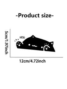 1入組白貓貼紙槓貼紙5in/12cm，適用於汽車窗戶、槓、牆壁、卡車SUV窗戶、牆壁、杯子、筆記型電腦車內飾品 - 白色 - 查看 8