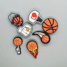 7pcs Basketball Themed Shoe Accessories Charms, DIY Cute Shoe Decorations Suitable For Clogs Party, Gift For Women And Men (Assorted Styles, Handmade With Possible Minor Glue Residue Or Defects On Backside) - 7pcs Basketball - View 4