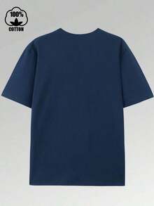 Vibrant Music Guitar Kitten Print T-Shirt -180g, Pure Cotton Short Sleeved Round Neck Top, Fashionable And Casual Boutique Men's T-Shirt,High Quality - 海軍 - 查看 2