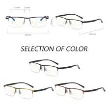 IENJOY Intelligent Multifocal Progressive Reading Glasses Half Frame Dual-Use Anti-Blue Light  Automatic Adjustment Eyewear