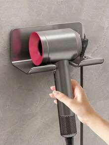 Wall-Mounted Bathroom Storage Rack, Free-Hand-Held Hair Dryer Holder, Seamless Paste, Free-Punch Bathroom Hair Dryer Holder, Hair Dryer Placement Rack Storage Rack Bathroom - Multicolor - View 7