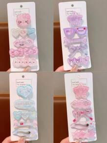 Sanrio Sanrio. 5pcs/10pcs/15pcs/20pcs Of Hello Kitty, Kuromi, And Cinnamoroll - Themed Cartoon Hair Clips For Adults. They Come In Various Styles And Rich Colors, Appealing To And Satisfying Their Love For These Characters.