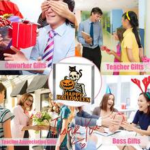 1 Pieza Cartel acrílico de Calabaza con Esqueleto y Gato de Halloween, Placa Feliz Halloween para estantería, escritorio o exhibición de fiesta, relleno de canasta de "Boo", decoración espeluznante, Cartel acrílico de Halloween, decoración del hogar, regalos, regalos de Navidad, regalos de cumpleaños