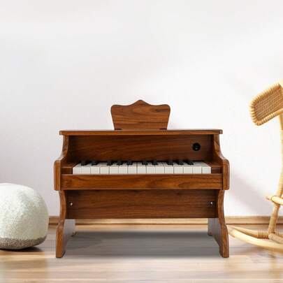 Piano de madera para niños, piano infantil para principiantes, piano para niños, mini instrumento musical de juguete para aprender.