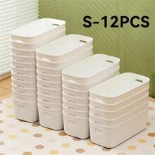 1/2/4/8/12PCS Plastic Storage Bins And Baskets, Stackable Desktop Storage Box Fruit Cosmetic Sundries Small Capacity Kitchen Organizer For Kitchen, Bathroom, Office, Under Sink Organizer - Multicolor - View 21